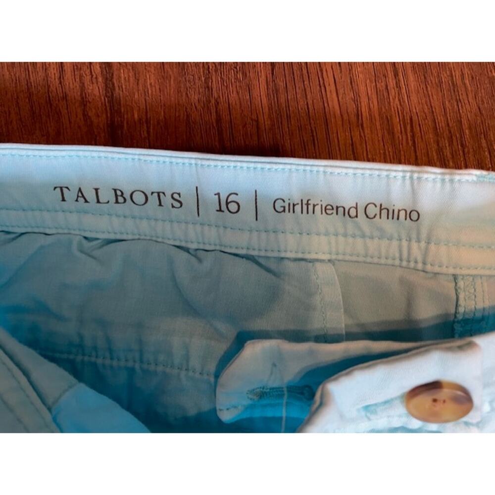Talbots‎ Size 16 Girlfriend Chino Summer Pants Light Blue Cotton - Picture 3 of 4